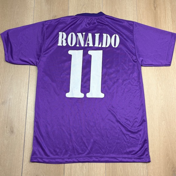 Real Madrid 2002-03 Ronaldo Jersey Centenary Purple Siemens Soccer Third Shirt